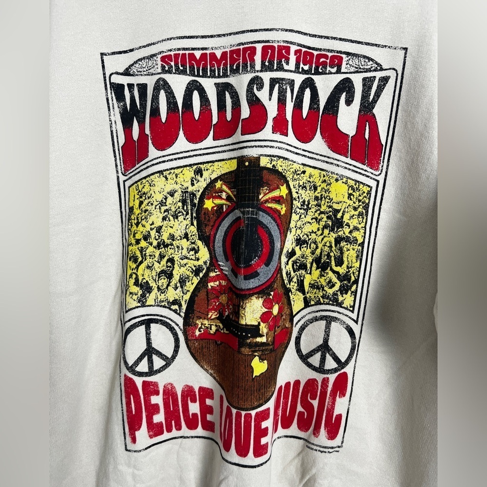NEW Life Clothing Co. Beige Summer Of 1969 Woodstock Long Sleeve Sweatshirt Sz L - Picture 3 of 7